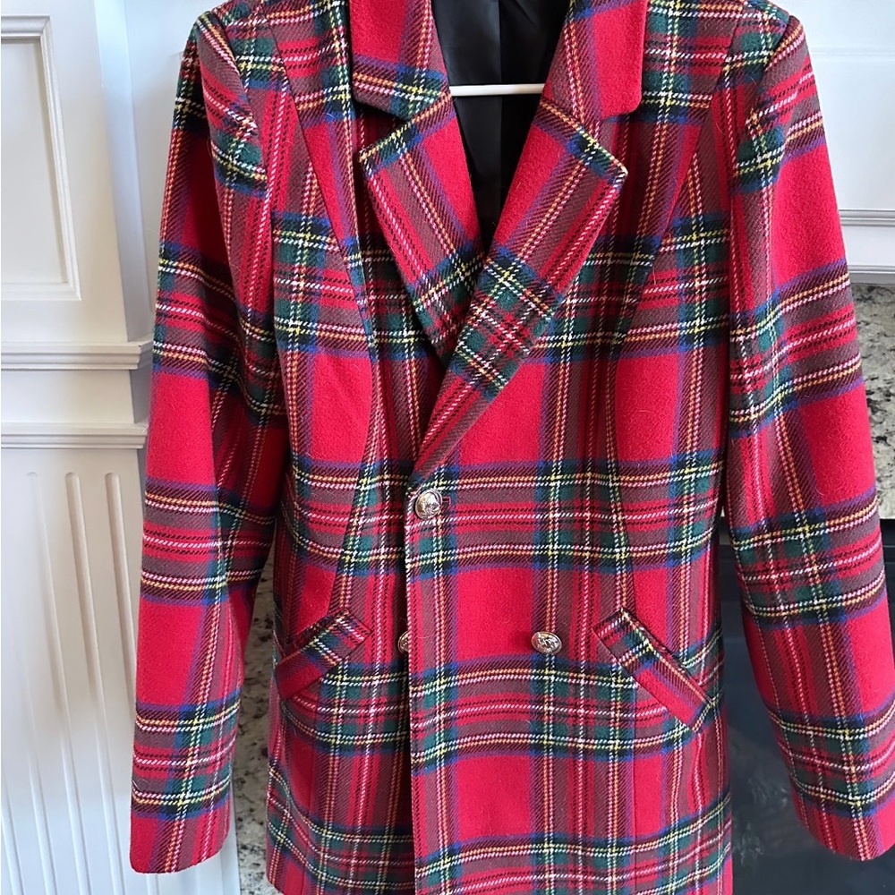 Size 8 Venus red plaid blazer